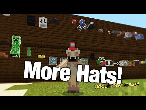 "More Hats" Addon Showcase, New Collectable Cosmetics for Your Minecraft Worlds!