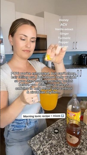 This morning elixir works! 😳 Morning Drink Recipe Honey Apple Cider Vinegar Vanilla Ginger Turmeric