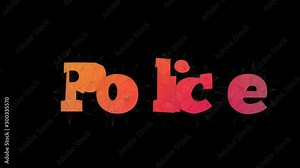 Police Power Text Transforming Tessellated Looping Polygons Text Morph