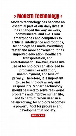 💻 Modern Technology | Power of Innovation | Essay in 100 Words #shorts #essay #english #education