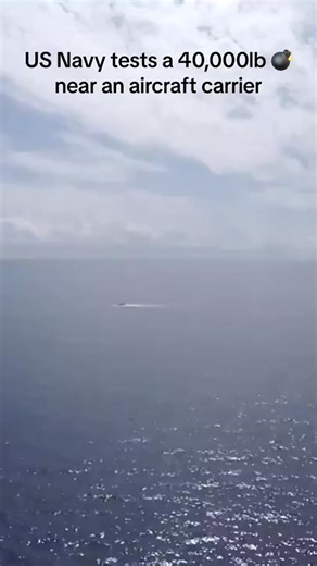 The United States Navy was carrying out 'Full Ship Shock Trials' off the country's east coast. The 40,000lb (18,143kg) explosion was detonated as part of a test to assess the aircraft carrier USS Gerald R. Ford's ability to withstand battle conditions. The US Geological Survey registered the explosion as a 3.9 magnitude earthquake. #fyp #usa #navy #fypシ #fyppppppppppppppppppppppp #foryou #meme #memes