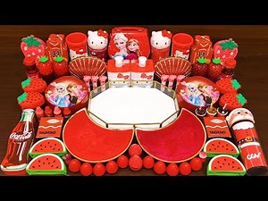 RED SLIME ! Mixing Random into GLOSSY Slime ! Satisfying Slime Video #229