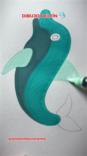 Dibujo delfín 🐬 #coloring #colorear #dibujar #relajaciontotal #tranquilidad #pintar | Arte en movimiento
