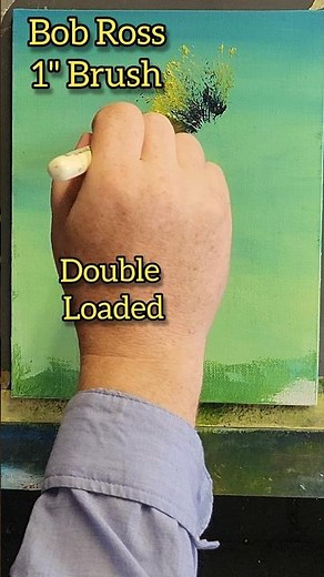 Bob Ross 1 inch brush - Bushes grow into happy trees 🌳🌳#bobross #shorts