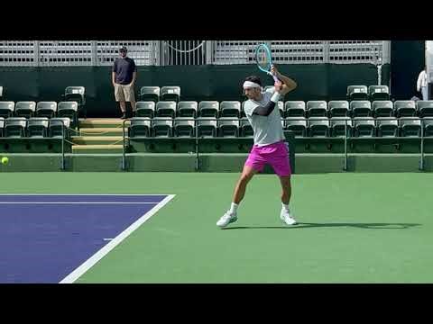 Musetti Slice Backhand in Slow Motion at Indian Wells
