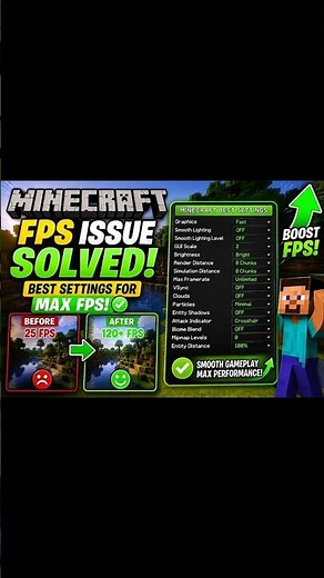How to Fix Lag & Boost FPS in Minecraft (Go From 30 to 500+ FPS)#minecraft #fps #lags