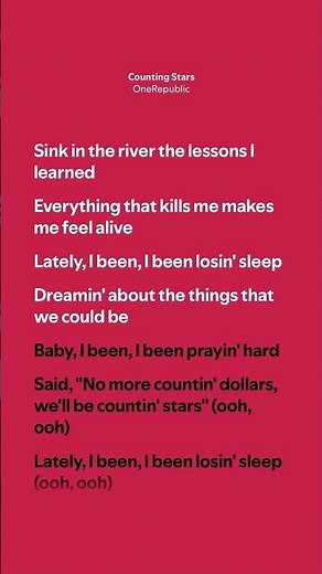 Counting Stars - OneRepublic (Lyrics)