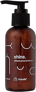 Maude Shine Silicone Personal Lubricant - Long-Lasting, Non-Sticky Silicone Lube - Hypoallergenic + Fragrance-Free Personal Lube for Women, Men and Couples - Safe for Use with All Condoms (4 fl oz)
