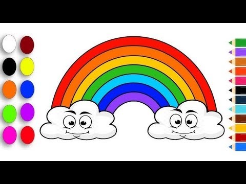 cute rainbow colour drawing easy with colour step by step drawing ‪@BachaParty17‬