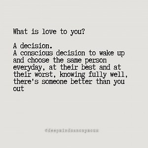 Love is a decision. 💜 | Deep Minds Anonymous
