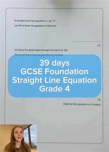 39 days to go - GCSE Foundation Maths - Straight Line Equations - Grade 4 #gcse #maths #revision