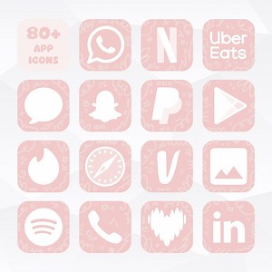 Über 80 App-Symbole für Smartphones und Tablets (Pink) - Etsy.de