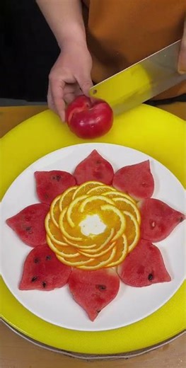 Watermelon Make This Beautiful Heart Shape Carving#Orange Carving Art Stunning Design Techniques