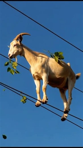 Goat on an electric pole #funny #shorts #comedy #trending