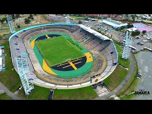 Aerial Tour of Jamaica's National Stadium | Stunning New Track & Colours| Hours Before Messi Played