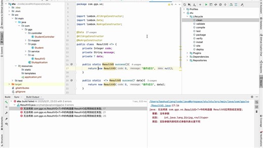 8-Lombok问题解决及全局异常处理器