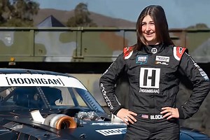 Watch Ken Block's 15-year-old daughter drag race his 1,400-hp Hoonicorn