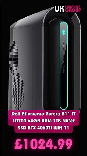 Dell Alienware Aurora R11 i7 10700 64GB RAM 1TB NVME SSD RTX 4060TI WIN 11 (Refurbished) £1024.99 👇🔥