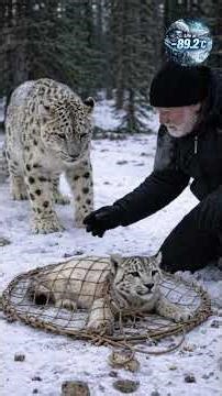 Mother Snow Leopard Saves Her Cub with the Help of an Old Guy! #animals #rescueanimals #humanity
