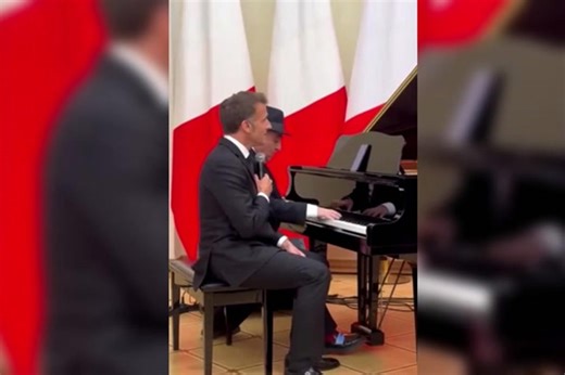 Macron sings at Armenia state dinner as Nikol Pashinyan joins on drums