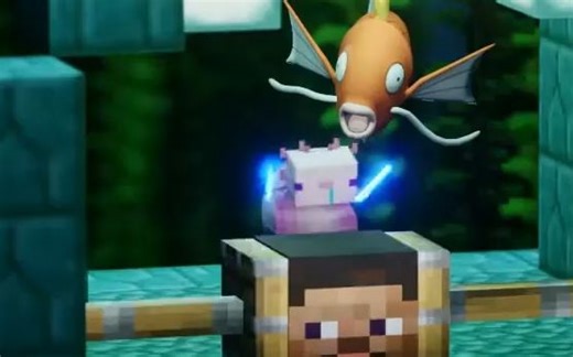 Let's go meme in MINECRAFT