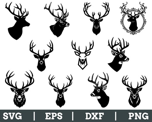 Deer Head Svg, Dxf, Png - Etsy