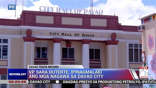 Hindi survey, kundi ang kaniyang track record sa Davao City ang magsisilbing "resibo" ni Vice President Sara Duterte sa kaniyang kakayahan sa pamumuno. Ibinida ng bise presidente ang kaniyang mga naging tagumpay bilang dating alkalde, mula sa pagiging insurgency-free ng lungsod hanggang sa pagbabayad ng bilyong pisong utang. | via Prince Tripoli | Newsblast