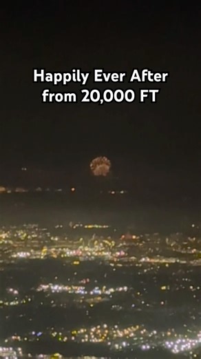 Happily Ever After From Airplane Window!Disney World’s Magic Kingdom Flyover