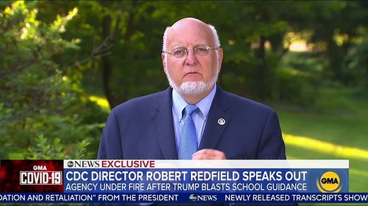 ABC NEWS EXCLUSIVE: CDC Director Dr. Robert R. Redfield speaks one-on-one to George Stephanopoulos after Pres. Trump blasts their school guidance and weighs in on when it will be safe to open schools. gma.abc/3gBZt2Q | Good Morning America