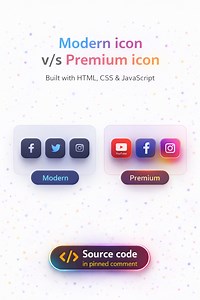 Premium icon vs Modern icon - Built with HTML, CSS & JavaScript | devsQUE Source code in pinned comment #coding #html #css #javascript #reels | devsQUE
