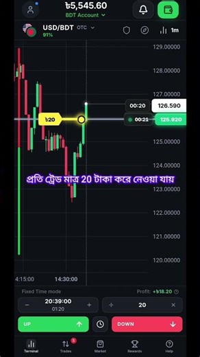 ট্রেডিং নিয়ে লস করতে করতে যারা ক্লান্ত, তাদের জন্য সেরা সুযোগ! মাত্র ২০ টাকা দিয়েই ট্রেড শুরু করুন।