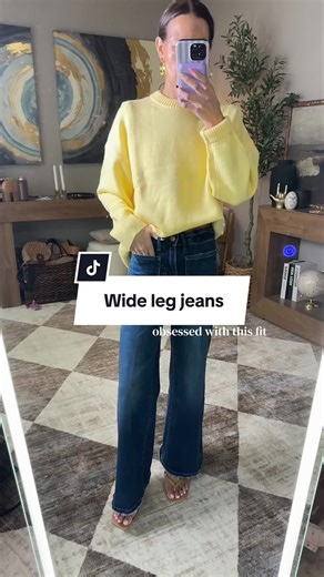 Good American Soft Tech Palazzo jeans might be the most flattering wide leg denim. The palazzo fit makes your legs look so long and instantly elevates any outfit. @GOOD AMERICAN