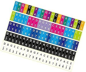 5Pcs Kalimba Note Stickers for 17 Keys Thumb Piano Colorful Self-Learning Decals for Beginners Durable Pvc Finger Piano Labels