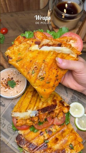 Wraps de pollo, muy deliciosas🤤🥰 #wrap #recetasvirales #ideasdecomida #dinnerideas