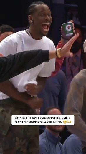 the whole OKC team cheered for the slam dunk😀 #jaredmccain #crazy #dunk #wow #okc #allplayer #fyp