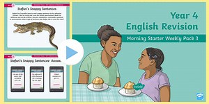Year 4 English Revision Morning Starter Weekly PowerPoint Pack 3