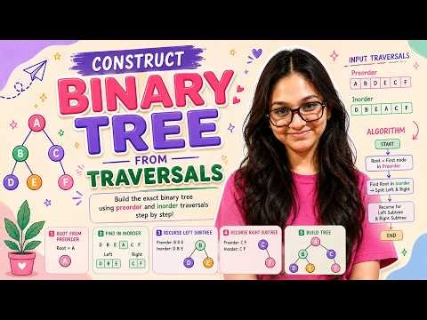 Construct Binary Tree from Traversals 🌳| Preorder , Inorder & postorder Explained Visually