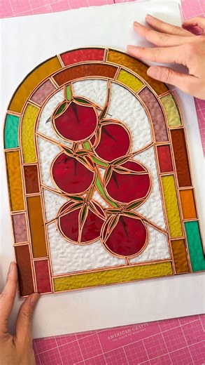 Madi | Stained Glass Art | The brief for this stained glass wedding present commission was a vibe of tomatoes, taking inspiration from the border of a piece from a... | Instagram