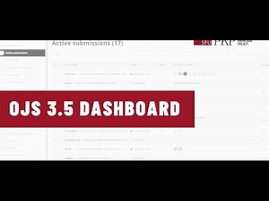 OJS 3.5 Submission Navigation and Dashboard