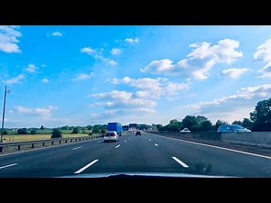 M6 Motorway drive in North of England, United Kingdom