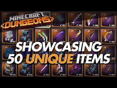 Showcasing 50 UNIQUE ITEMS in Minecraft Dungeons