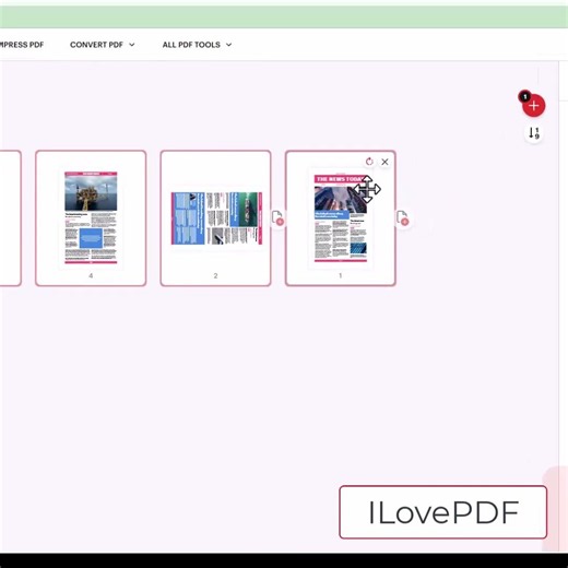 Organizing PDF Pages using ILovePDF