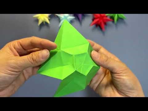 How to Make a 3D Origami Christmas Paper Star - Step by Step Tutorial