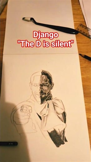 Django drawing part 1 #django #freedom #western #art #shorts