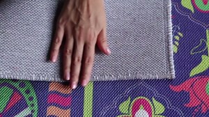 Lunarable Owl Area Rug, Stars Crescent Moon Polygonal Nocturnal Animals Flying at Midnight, Flat Woven Accent Rug for Living Room Bedroom Dining Room, 4' X 5' 7", Violet Blue Orange Sea Green