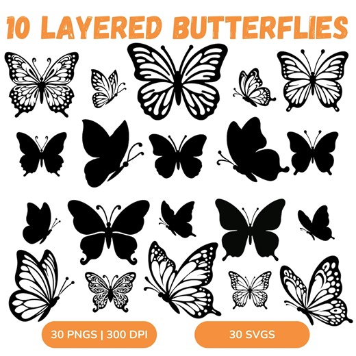 Butterfly SVG, Butterfly Bundle SVG Files, Butterfly SVG Layered, Butterfly Files for Cricut, Butterfly Clipart, Butterflies Svg, Silhouette - Etsy UK