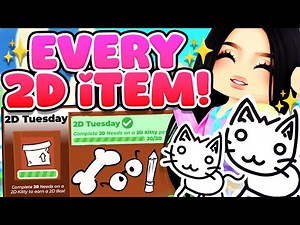 How to Get ALL 2D Items + FREE 2D Kitty Pet! | Adopt Me