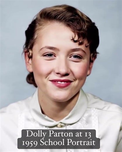 Animated 1959 School Photo of Dolly Parton at Age 13