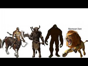 Mythical Creatures and Monsters Size Comparison HD