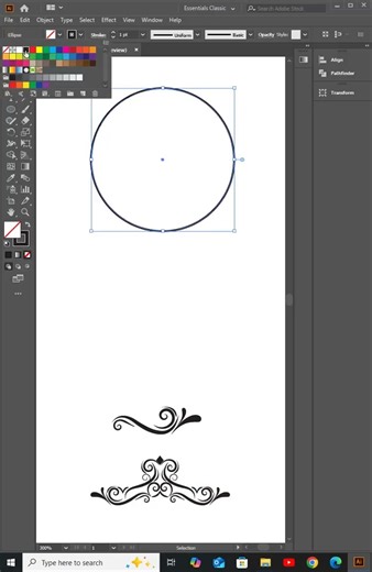 Custom Brush Frame Design in Adobe Illustrator | Decorative Circle Art #Shorts